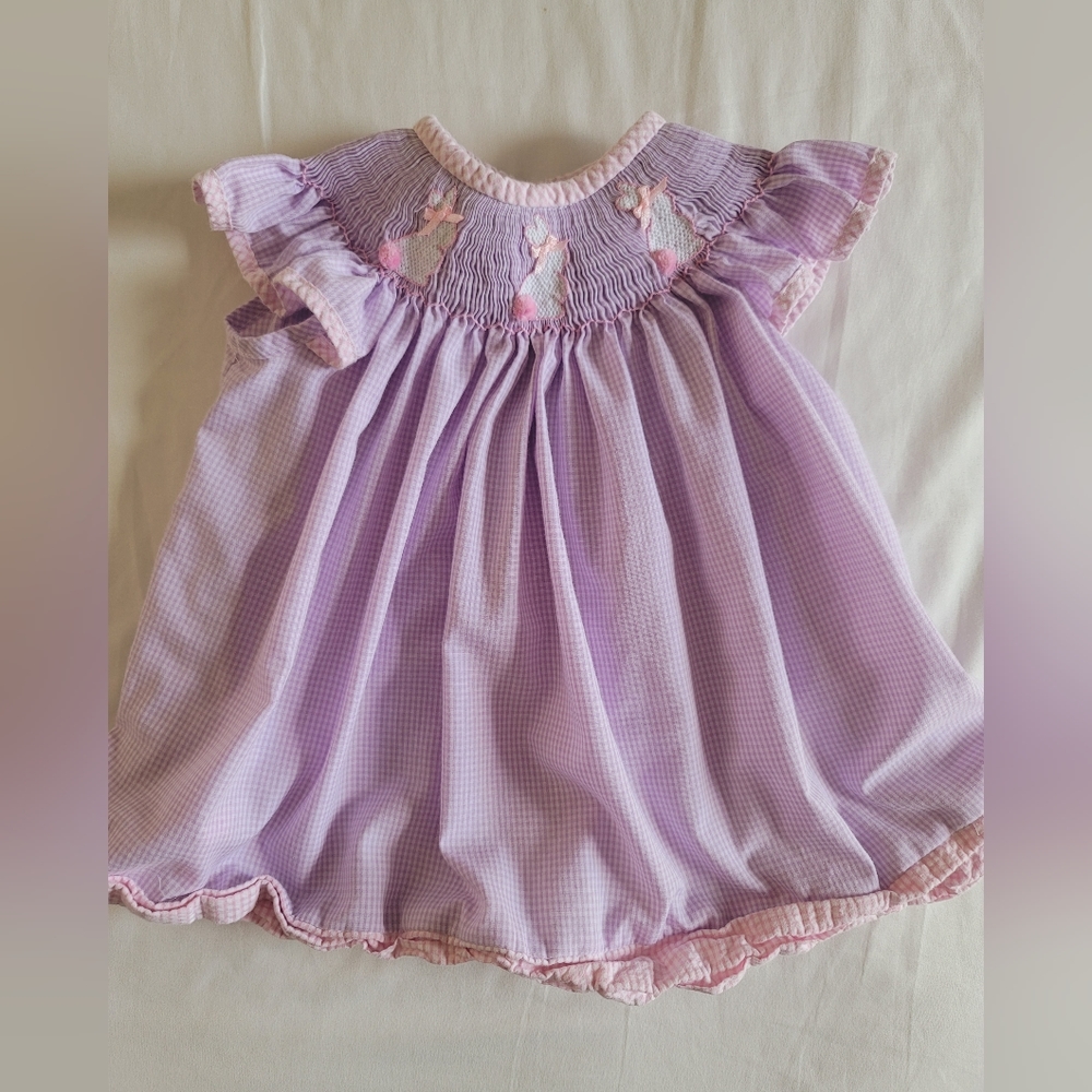 Smocked Easter dress 12 mos
